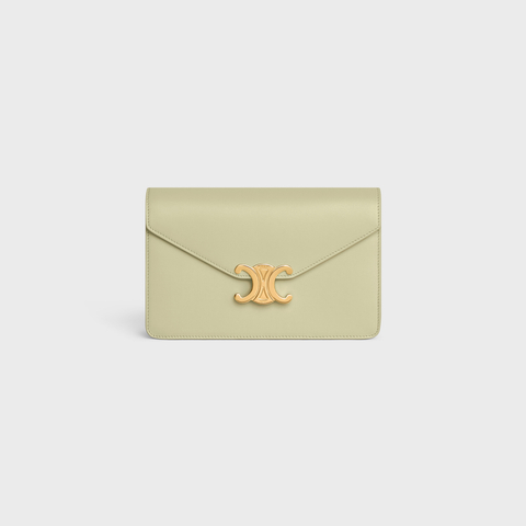 WALLET ON CHAIN MARGO IN SHINY CALFSKIN ALMOND GREEN - Image 1